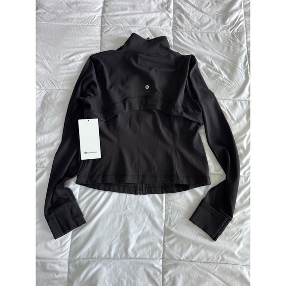 New Size 12 Lululemon Nulu Cropped Define Jacket Black Thumbholes Full Zip $138 - Picture 10 of 15